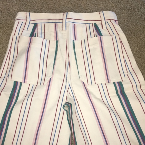 Madewell Wide Leg High Waist Stripe Crop Pants 25P - Picture 9 of 11